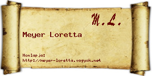 Meyer Loretta névjegykártya
